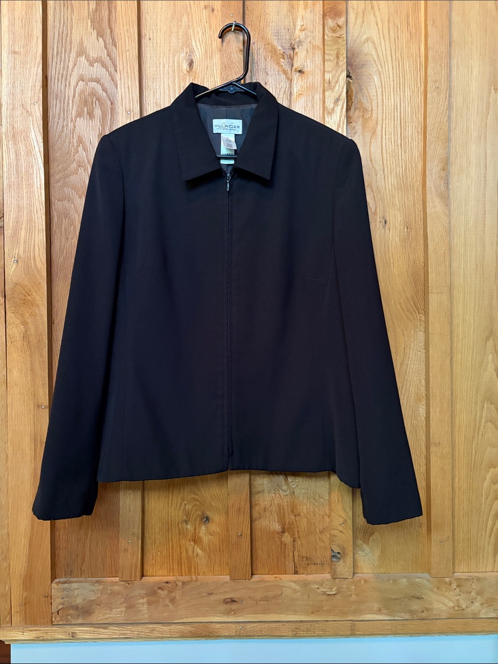 Liz Claiborne Black Zip-Up Collared Business Casual Blazer Jacket, Size 14